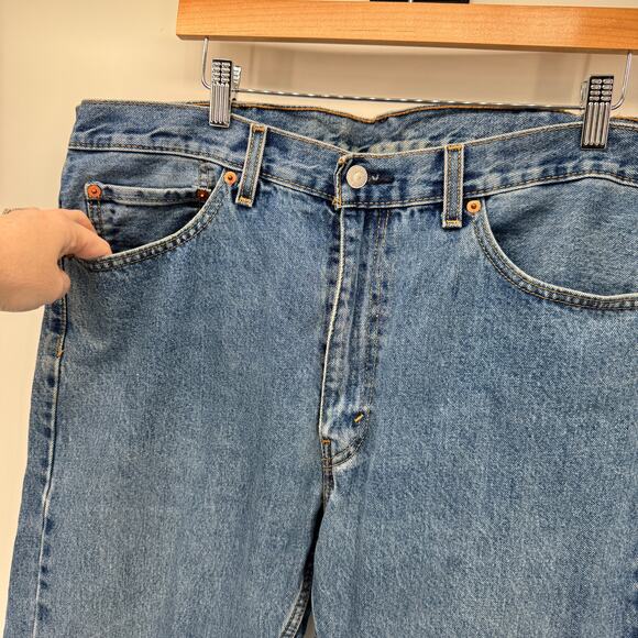 Levi's 505 Jeans Mens 38x30 (38x29 ACTUAL) Regular Fit Straight Leg Blue Denim - Picture 6 of 10